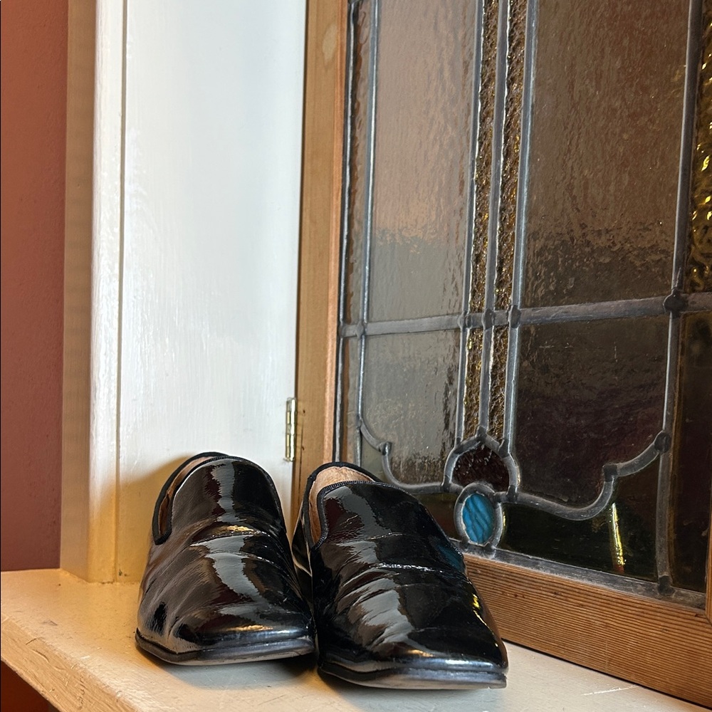 Franco Sarto Glossy Black Loafers
